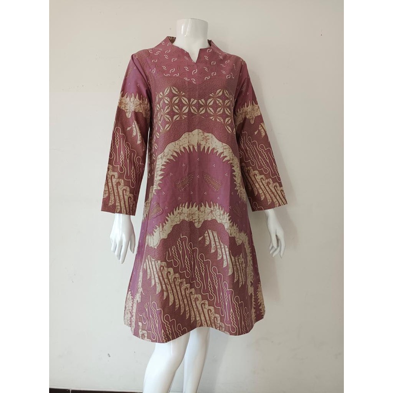 TUNIK BATIK SOLO KEKINIAN BAJU WANITA KANTORAN