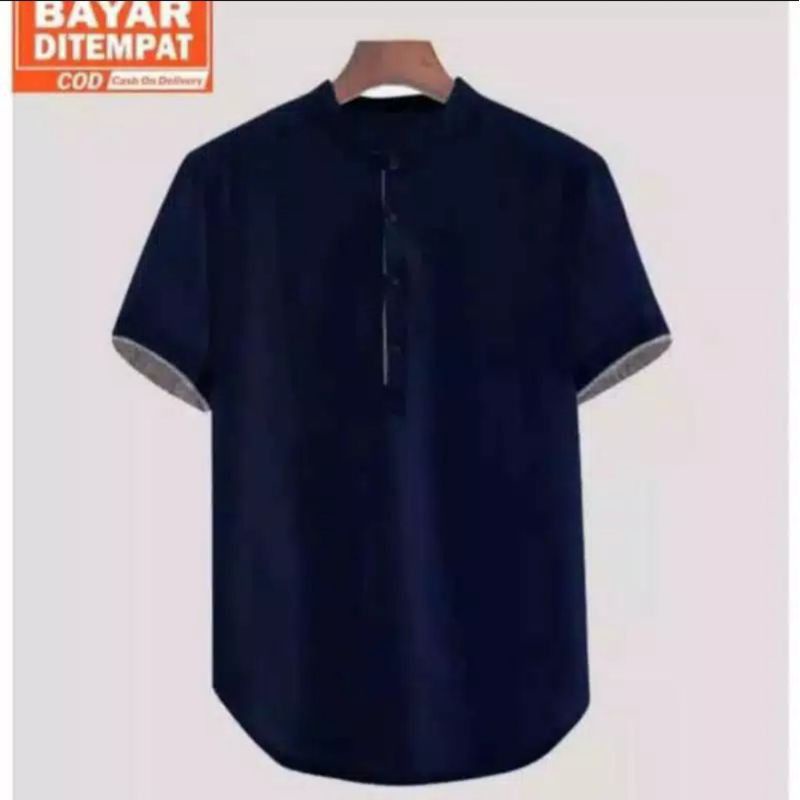 Baju Koko Kurta Dewasa Lengan Pendek Material Catton Adem Serap Keringat