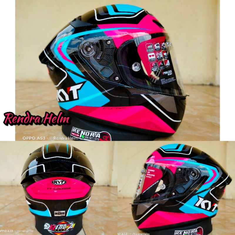 Helm KYT TT Course Motif/ Poloss. 100% ORIGINAL. ongkir termurah 2kg.-8