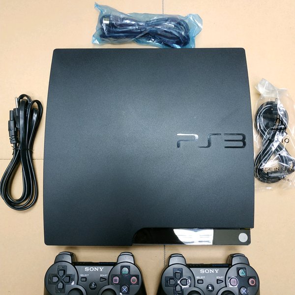 PS3 Slim 500Gb Seri 25 Asli + 2 Stik getar werless + Full game Terbaru