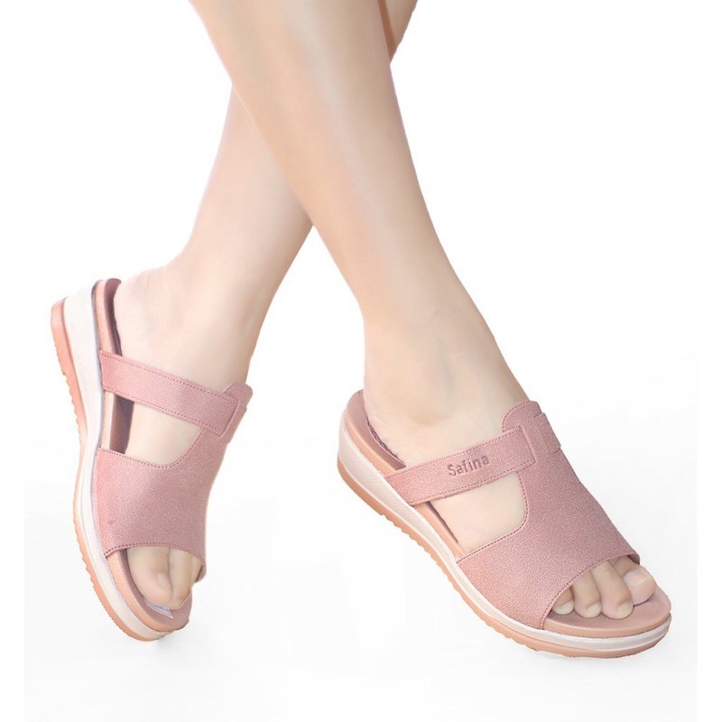 SANDAL SENDAL WEDGES WANITA CASUAL SELOP SENDAL SLOP WANITA TERLARIS L06