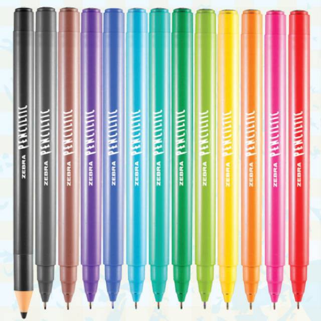 

Pulpen Zebra Penciltic warna-warni 0.4 mm