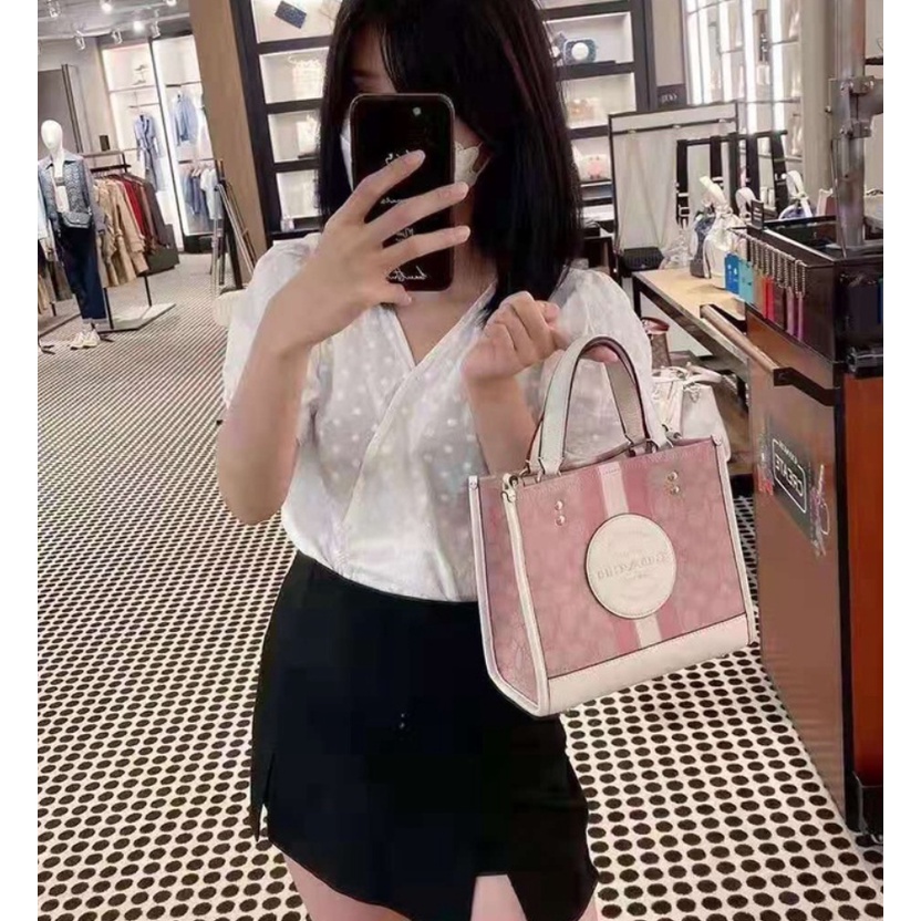 (grab) 5115 5638 5637 5268 7083 7001 6918 8417 8198 coach Dempsey Mini Canvas Field Tote 22 Vertical Small Tote Shopping Bag