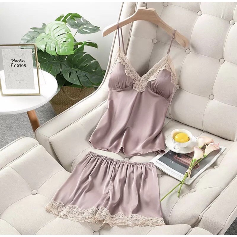 BAJU TIDUR LINGERIE SLEEPWEAR SILK PREMIUM