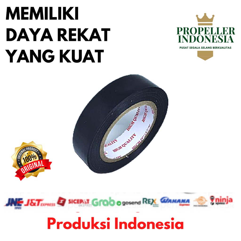 Isolasi Listrik Lakban Kabel Lisrik Hitam 18MM x 20Yard Tahan Panas