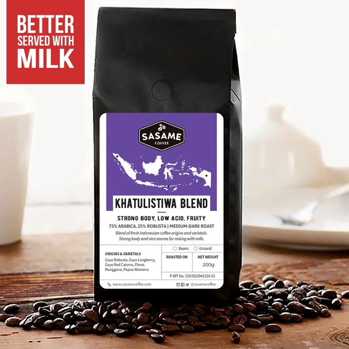 

Khatulistiwa Blend 200gr untuk Kopi Susu | Specialty Coffee - Grade 1 - kkp2333