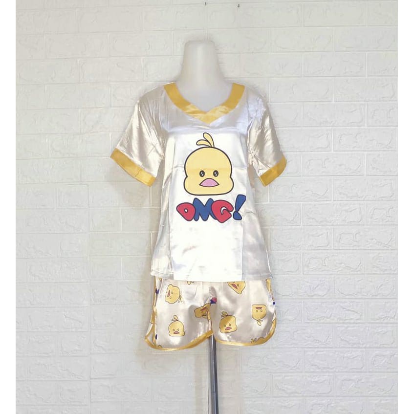 Baju Tidur Hotpant Jepang Satin (Motif Tweety Lucu) ~Realpict