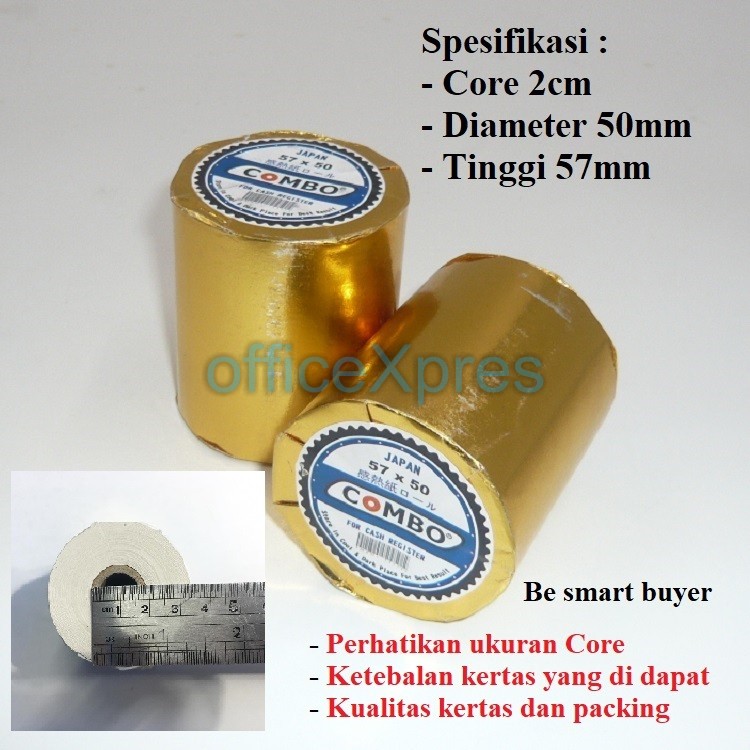 

Kertas Struk Kasir / Kertas Thermal 57 x 50 / Kertas Kasir Thermal Roll Combo