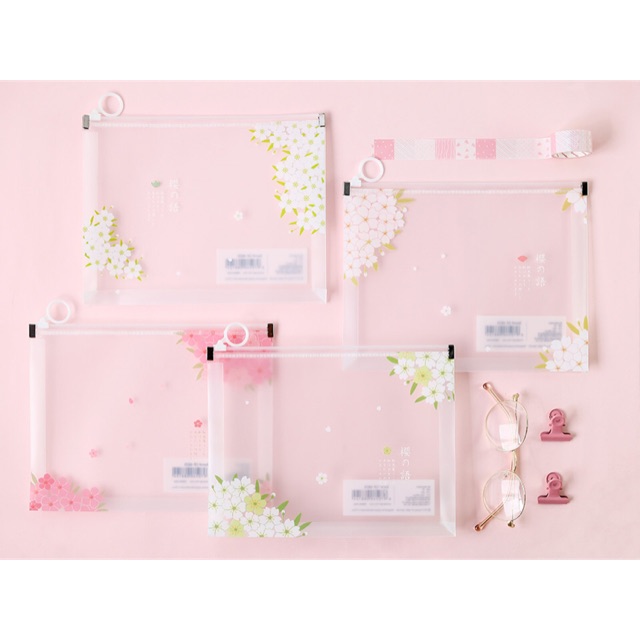 

The Language of Sakura Zipper File Folder / Map Plastik / Map Dokumen