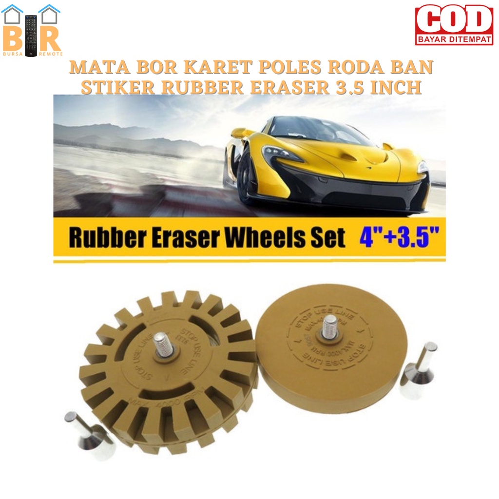 Mata Bor Karet Poles RODA BAN STIKER RUBBER ERASER 3.5inch