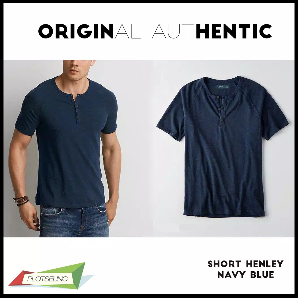 Kaos Polos Oblong HENLEY Pria Lengan Pendek IMPORT COTTON PREMIUM QUALITY - SHORT HENLEY ORIGINAL