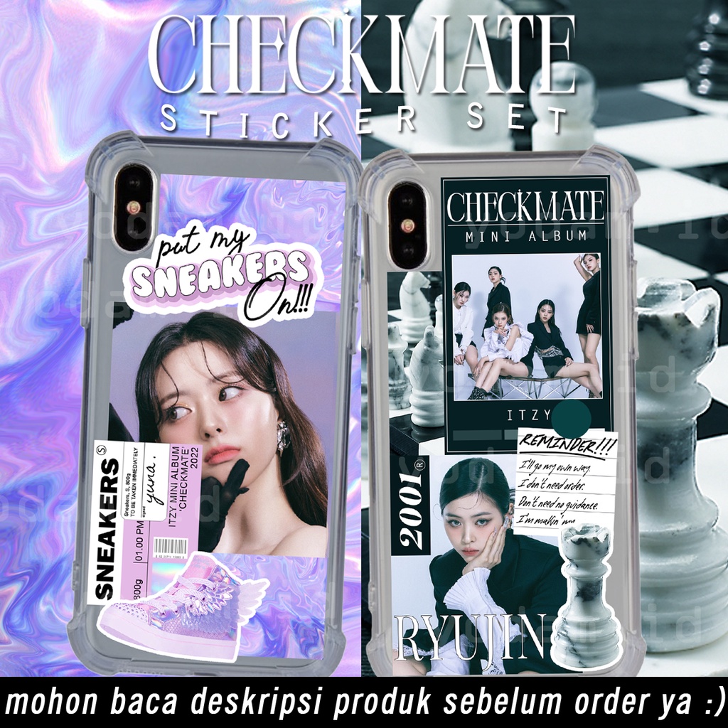 DIY STICKER CASE, STICKER AESTHETIC STIKER KPOP ANTI AIR ITZY - CHECKMATE SNEAKERS STICKER SET