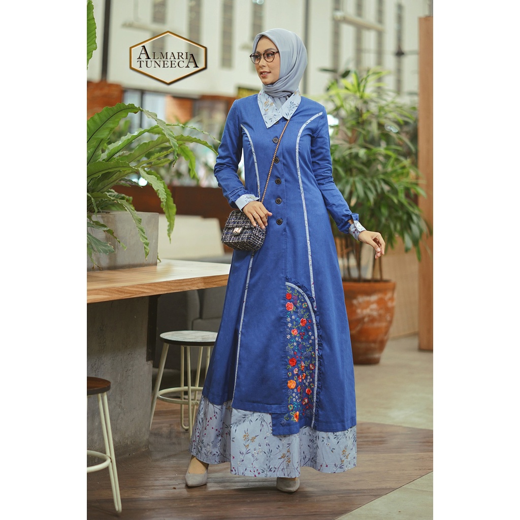 TUNEECA - GAMIS DRESS BUSANA WANITA MUSLIMA BRANDED PREMIUM ALMARI SERI Wanda