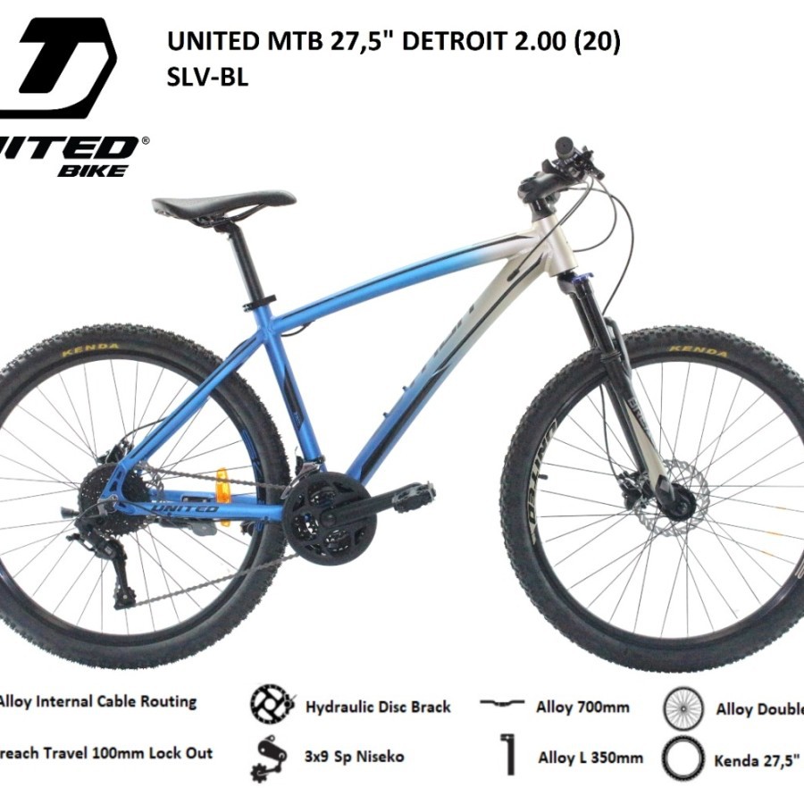 SEPEDA GUNUNG MTB 27.5 UNITED DETROIT 2.0 9 SPEED - HYDRAULIC