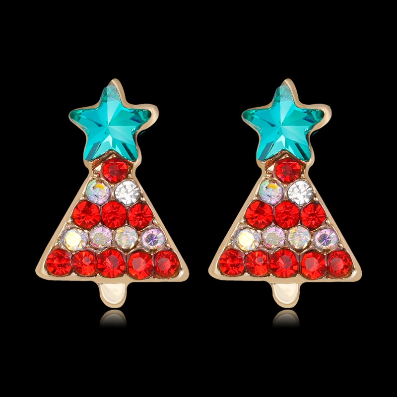 Zzz Stylish Earrings Stud Elemen Natal Perhiasan Decor Santa Claus Anting Posting