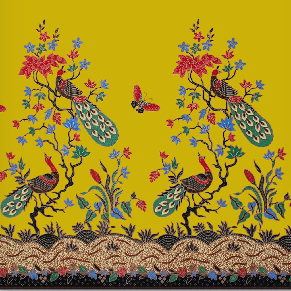 Kain Batik Motif Bunga Burung Merak Dan Kupu Langka Kuning Harga Grosir Shopee Indonesia Kain batik motif kupu warna hijau