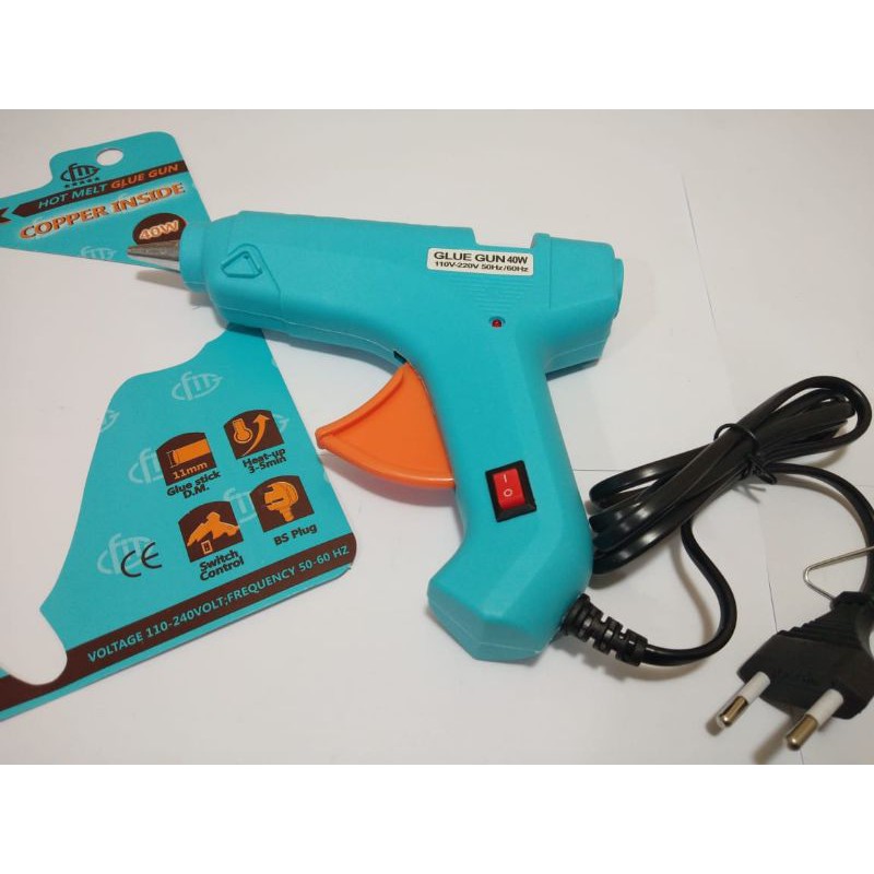 ALAT TEMBAK GLUE GUN 40W / ALAT TEMBAK KERAJINAN TANGA LEM LILIN/ALAT TEMBAK GLUE GAN LEM LILIN BESAR TERSEDIA BANYAK TYPE / ALAT PEREKAT LEM LILIN KERAJINAN TANGAN SEKOLAH KANTOR RUMAH TANGGA BERKUALITAS BAGUS