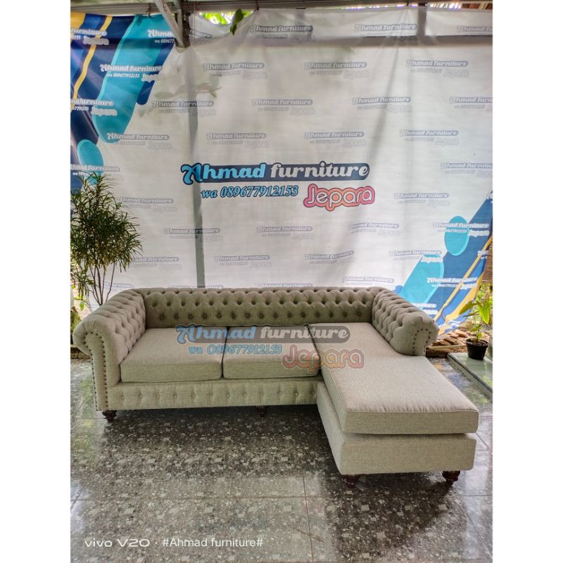 sofa Chesterfiled model L/sofa pojok