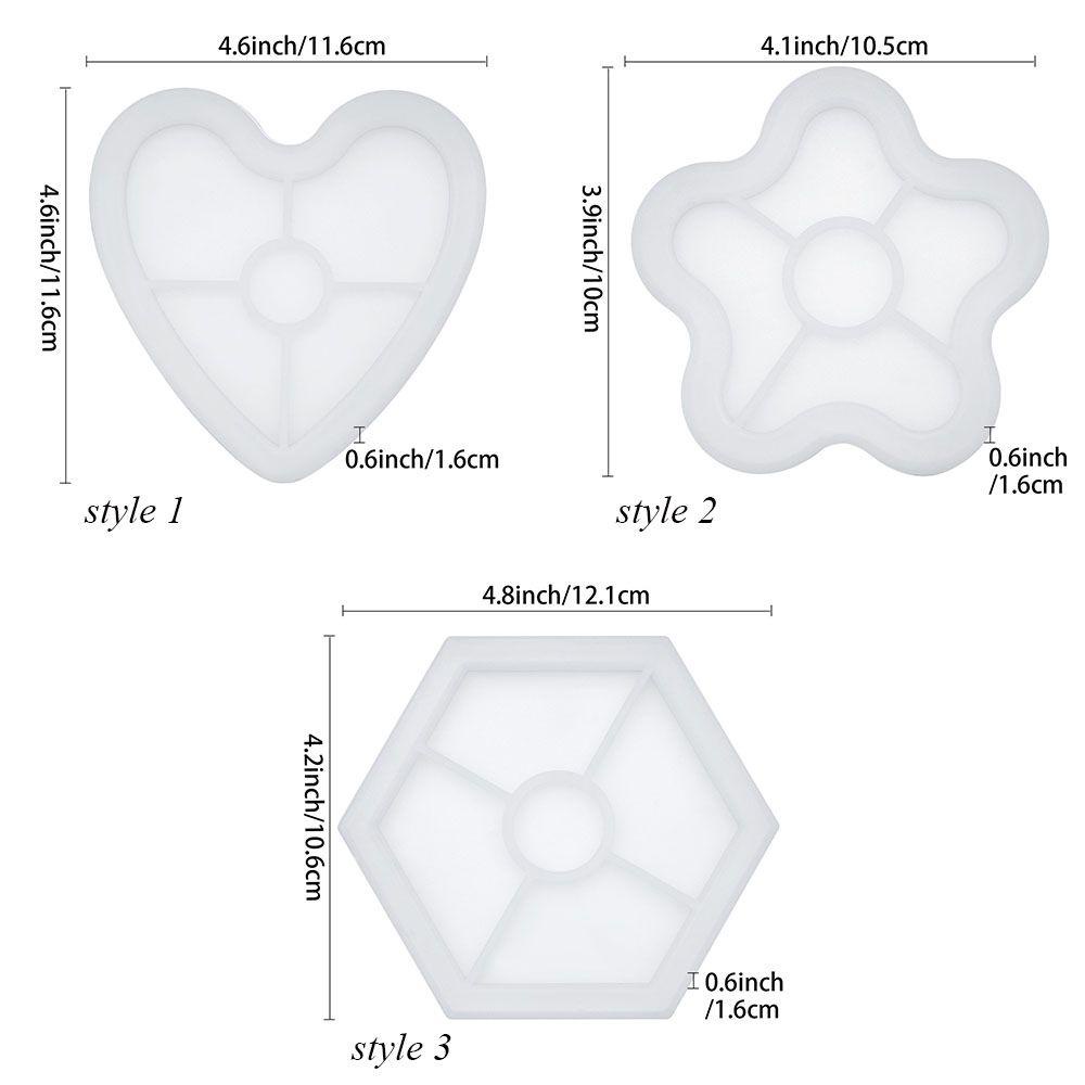 Solighter 3PCS Coaster Cetakan Resin Kerajinan Casting Kristal Epoxy Cup Mat Mould