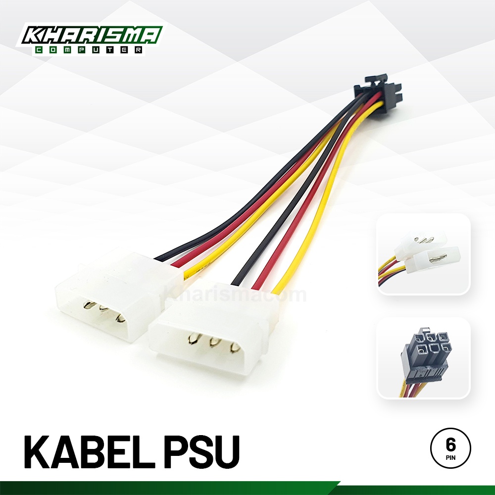 Kabel Power PSU 6 Pin Panjang 15cm