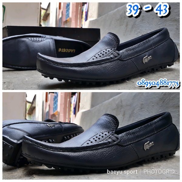 Thamcitstyle     sepatu pantofel kulit asli lacoste