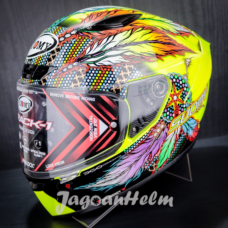 SUOMY HELM TRACK 1 CHIEFTAIN | MULTI YELLOW | TRACK1 SINGEL VISOR