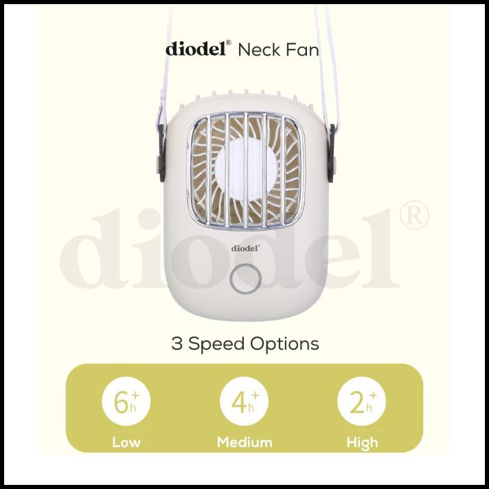 Diodel Portable Premium Mini Sport Neck Fan (Kipas Angin Leher Kalung) - Putih