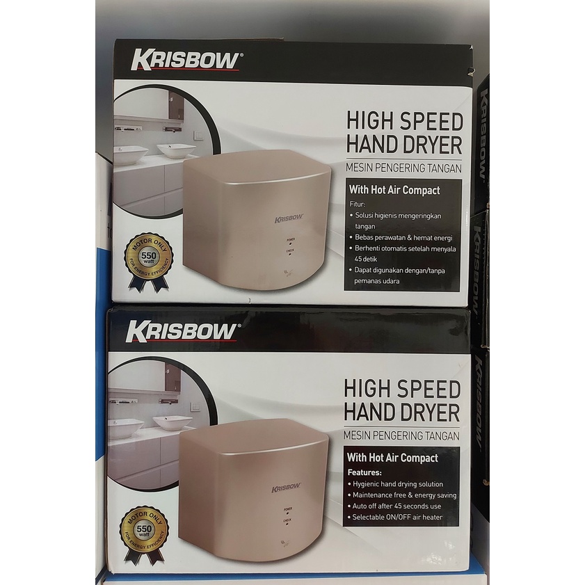 PENGERING TANGAN OTOMATIS / HAND DRYER KRISBOW / HIGH-SPEED HAND DRYER AK2630-K