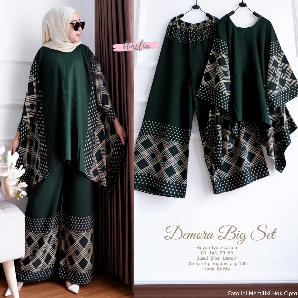 Setelan Tie Dye Set Rayon Lengan Panjang Demora Big Set Jumbo Ld 145