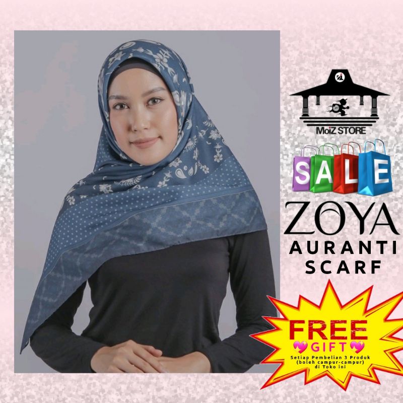Zoya Auranti Scarf Jilbab Hijab Scraf Kerudung Krudung Krudungan Kerudungan Motif Segi Empat Segiemp