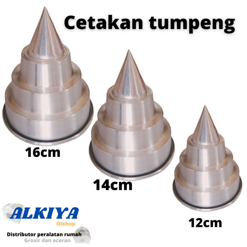 Cetakan tumpeng susun cetakan tumpeng berbagai ukuran bahan aluminium Ukuran bervariasi lengkap