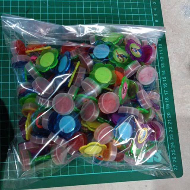 

InJO 50 pcs Stampel bulat dan stampel bintang cap mainan grosir