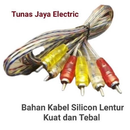 Kabel RCA 3 Jalur 4,5M Transparan Kabel Silicon Tebal