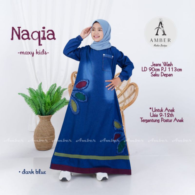 Gamis anak Gamis jeans anak NAQIA maxy dress jeans