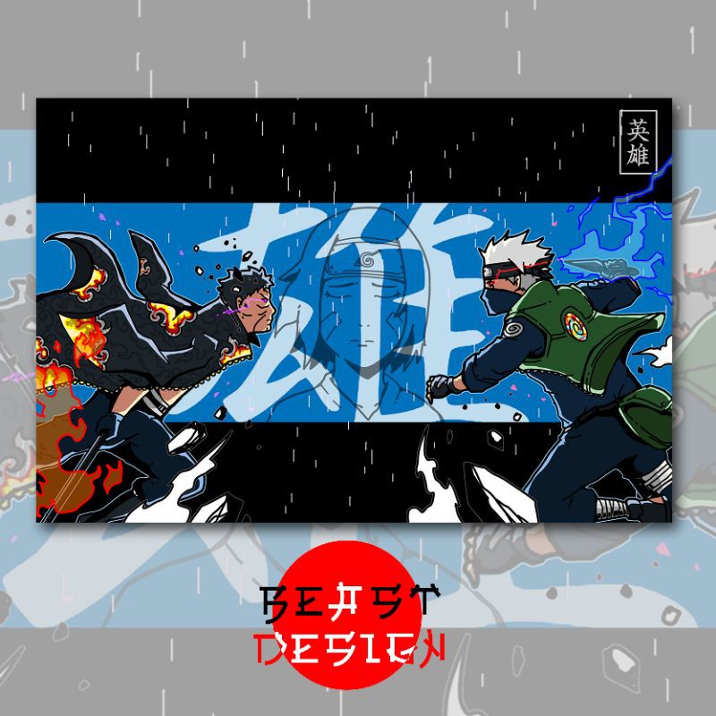 DESAIN poster : OBITO vs KAKASHI A3+