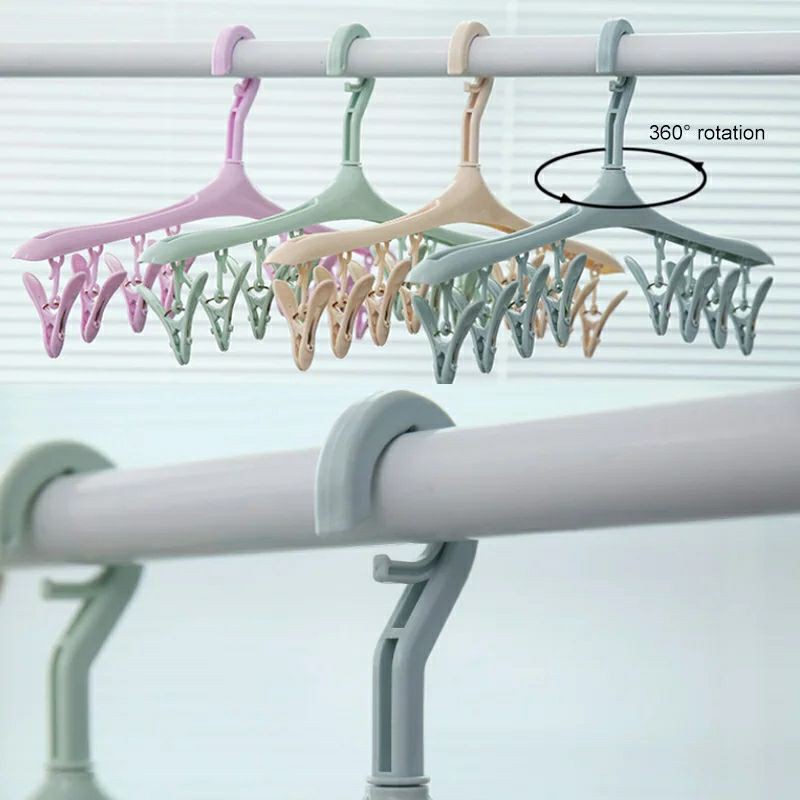 Hanger baju 8 klip rotating 360/Hanger kaus kaki syal celdam baju