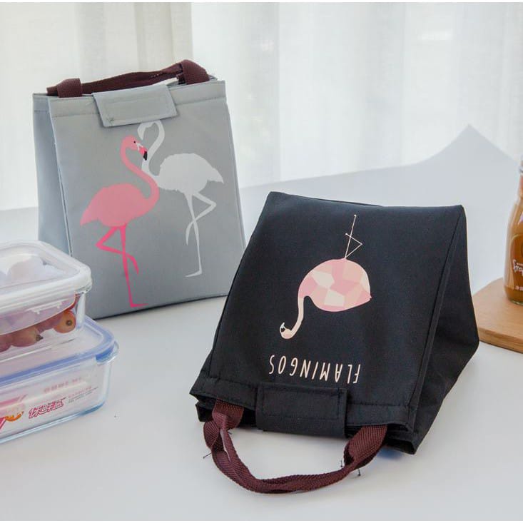 ~ PIYOSHI08 ~ Tas Bekal Motif Flamingo Cantik Cooler Lunch Bag PD79
