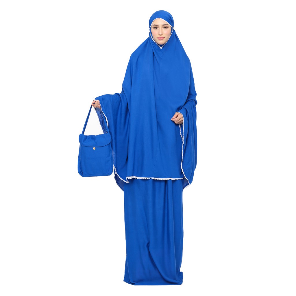 Mukena Tazbiya Plain Cobalt Blue / Mukena Polos Hitam / Mukena Polos Jumbo