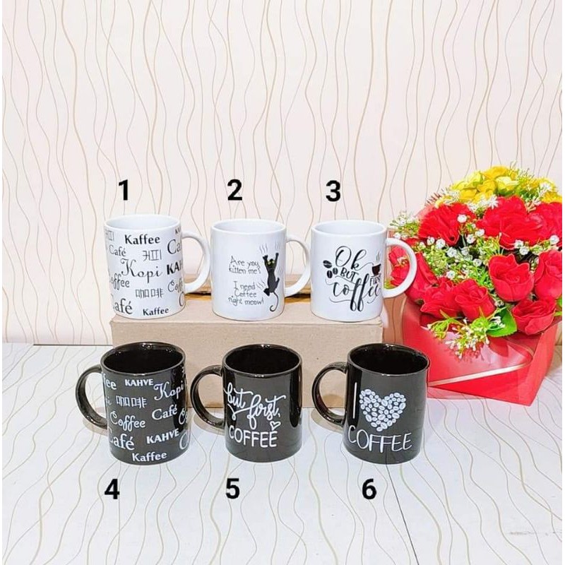 Cangkir Mug Gelas Keramik Motif Kopi