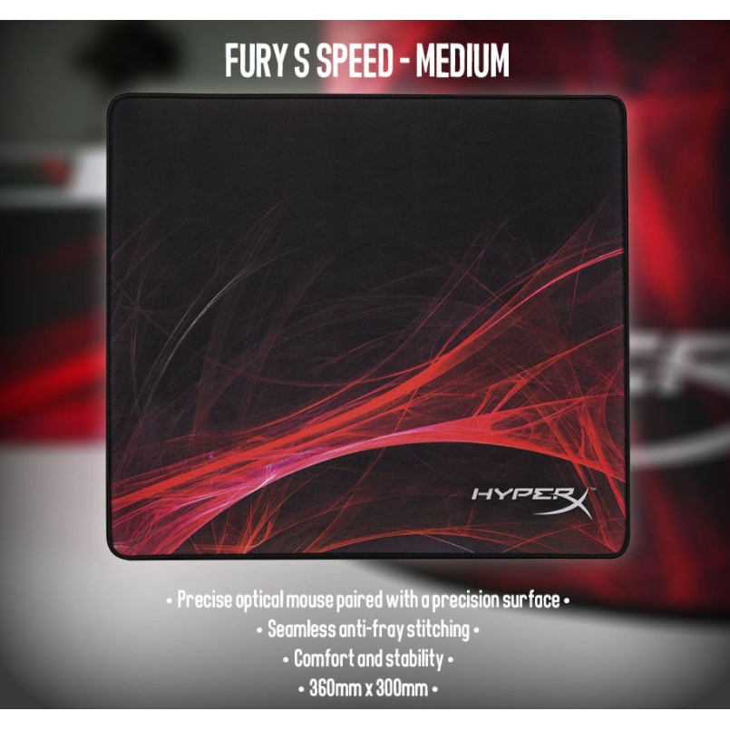 Mousepad HyperX Fury S Medium Speed Edition Pro - Anti-Fray Gaming Pad