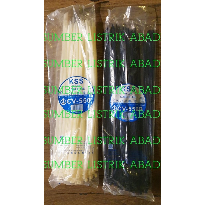 

BAYAR DITEMPAT Kabel Ties KSS CV 550 isi 100pcs (hitam/ putih) TERBARU Kode 1093