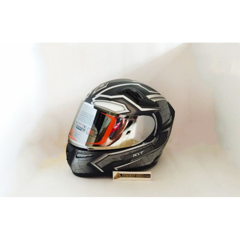 helm kyt k2r black panther black silver doff