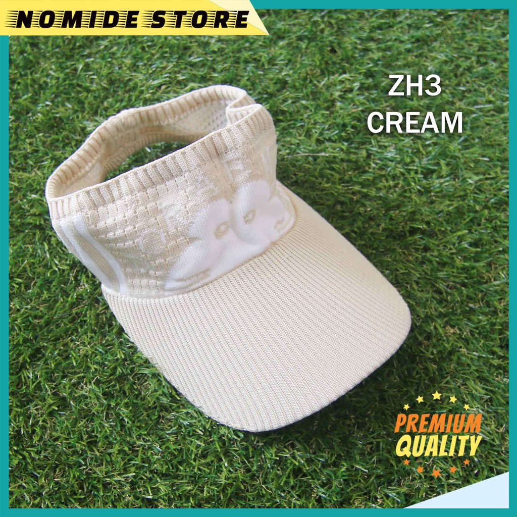 Topi Rajut Anak Visor Pantai Sunshade Motif Kartun Doraemon ANTI UV Topi Lucu Anak Laki Perempuan ZH-ZH3-Cream
