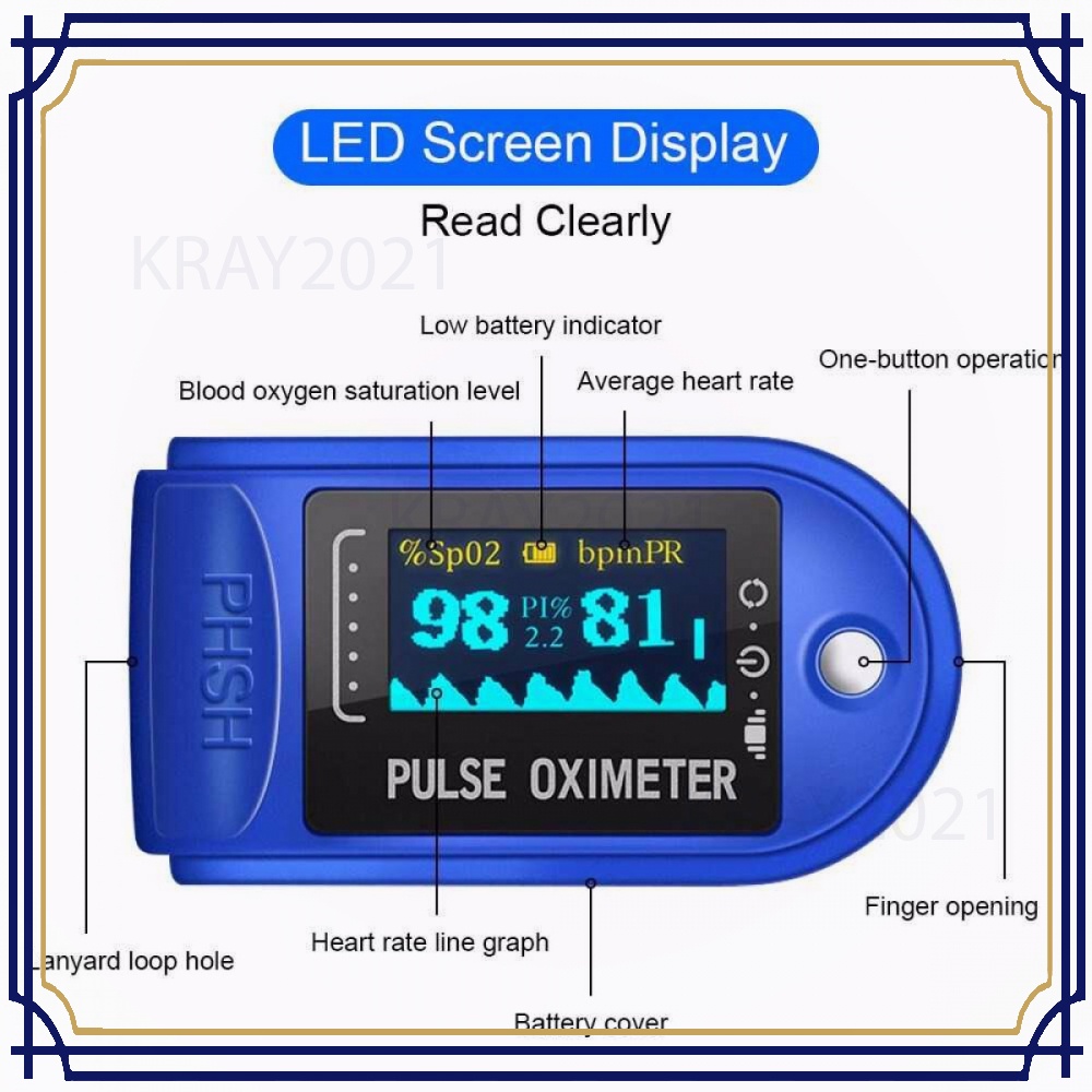 Alat Pengukur Detak Jantung Kadar Oksigen Oximeter - HL411