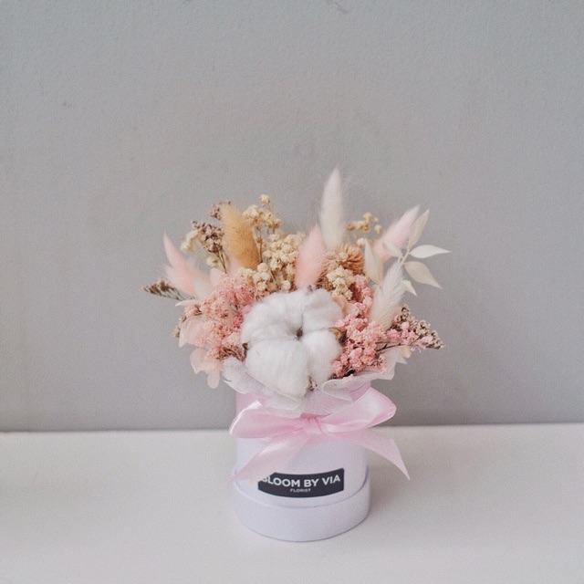 DRIED FLOWER BOX MINI OPENING PEMBUKAAN BLOOM BOX BUNGA MEJA BLOOM BOX FLOWER