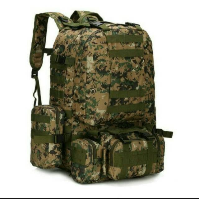 Tas Ransel Army Tactical Pria Big Molle Tas Punggung Kantong2 Kecil