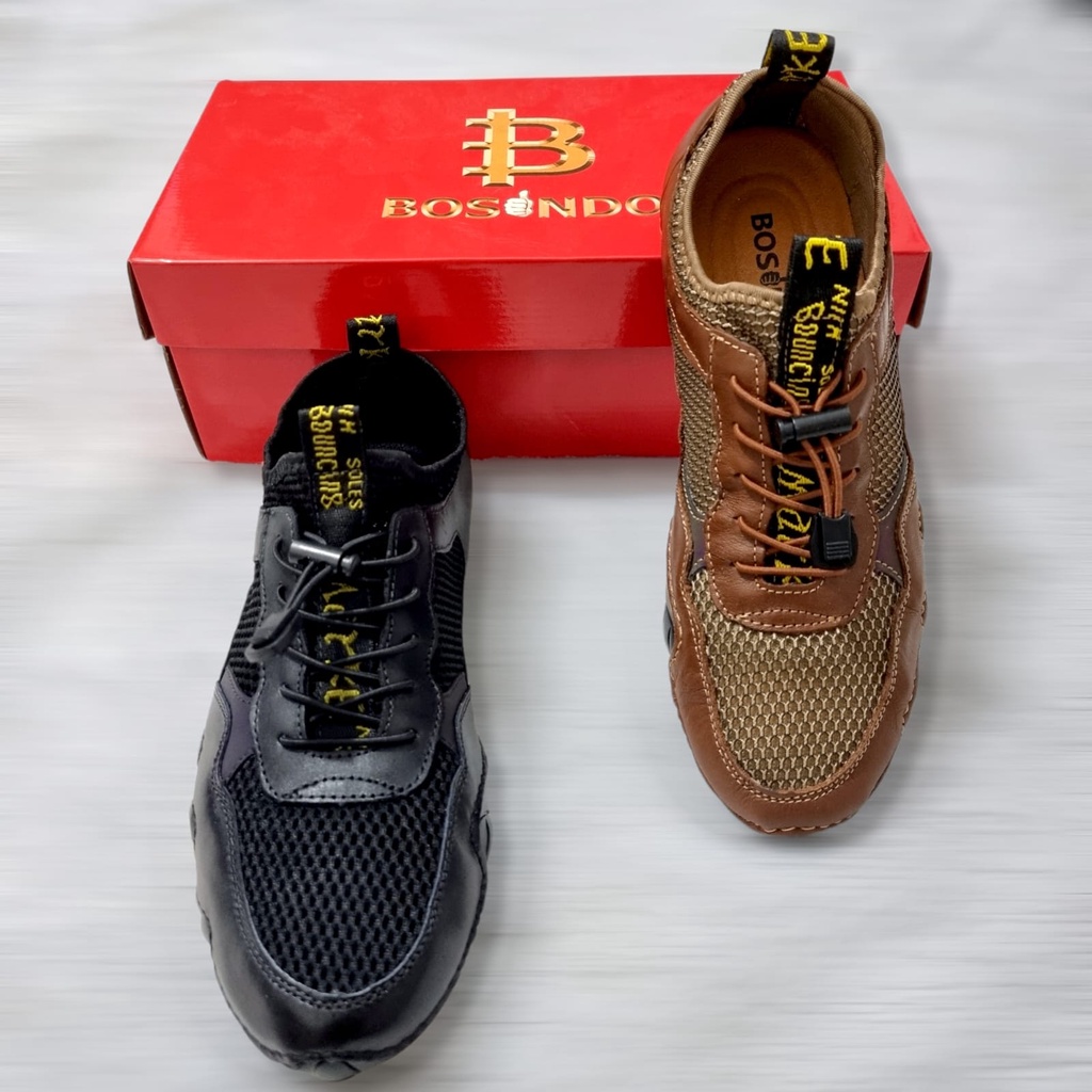 BOSINDO✔ B-59 Sepatu sneakers pria kulit asli Type B59/sepatu pantofel pria kulit asli - sepatu kasual pria sepatu pantofel pria memiliki lapisan kulit sapi Import Sepatu Olahraga Beanie