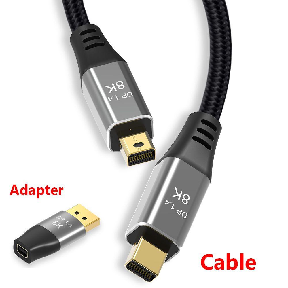 Preva Mini DP to Mini DP Kabel HDTV Proyektor Male to Male MDP Dengan Adaptor DP Ke DP Mini 8K @ 60Hz