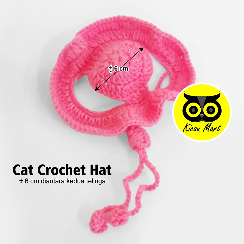 Topi Kucing Anjing Rajut Tali Serut Pet Bucket Hat Crochet Topi Bando Baju Mainan Kucing Aksesoris Kucing Anjing Anabul Kelinci Monyet Topi Kucing Anjing Crochet