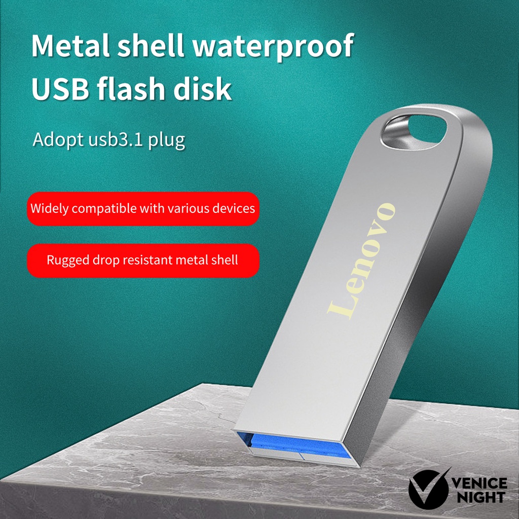 (SF) Lenovo 1TB / 2TB Flashdisk USB Bahan Logam Anti Air Untuk PC